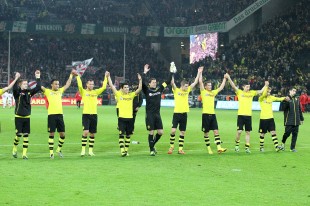 Jubel nach dem letzten Sieg gegen den VfB Stuttgart