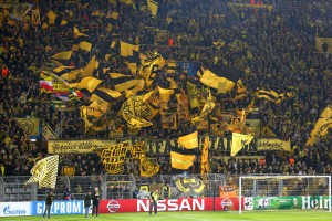 The Südtribüne Dortmund before the match