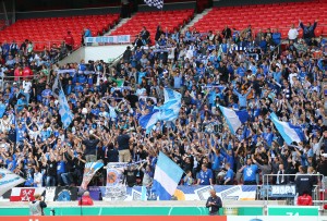 Stuttgarter Kickers fans in a "foreign" environment