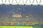 'Mal genial - mal schlecht - auf gehts - jetzt erst recht' - Borussia Dortmund - Wolfsburg (Die überarbeitete alte Continentale-Fahne)