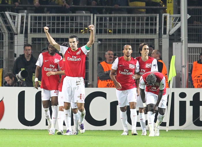 Arsenals van Persie jubelt