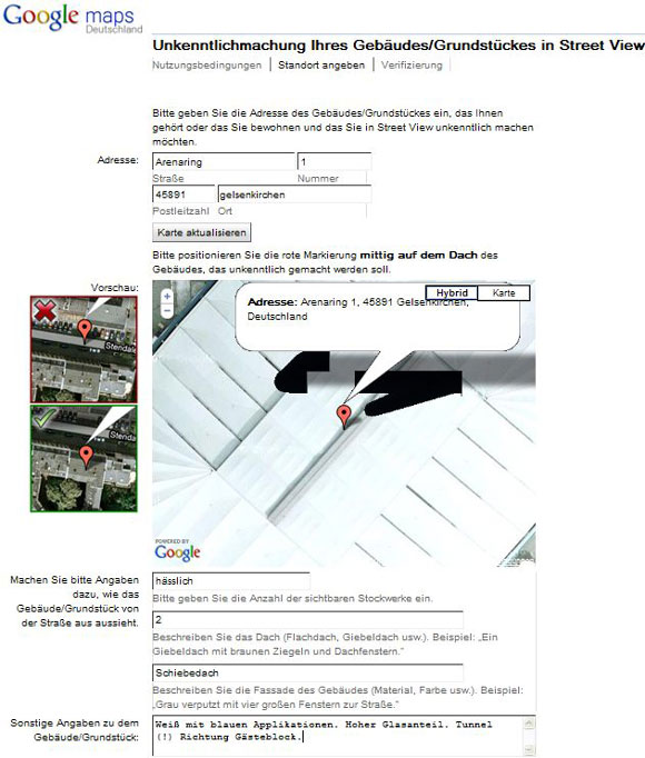 Antrag Google Street View