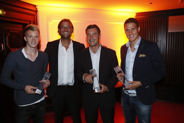 Die übrigen Dortmunder Preisträger: Marco Reus, Jürgen Klopp, Michael Zorc und Sebastian Kehl