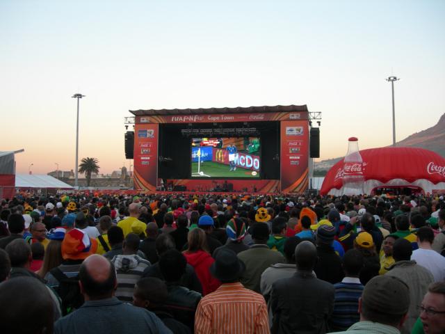 Public viewing FIFA style - looks the same as in Germany 2006