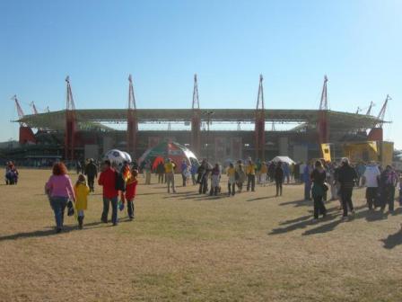 Fans on the way to a match at WC 2010