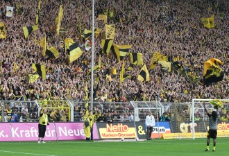 Tinga's last celebration against Wolfsburg in front of the Süd