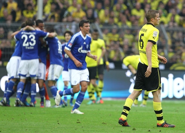 Jubelnde Blaue im Westfalenstadion