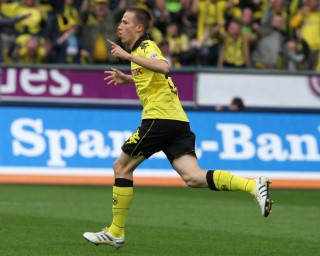 Dortmund born Marco Stiepermann after his first goal in Bundesliga