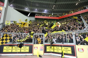 The BVB-Supporters block in Leverkusen