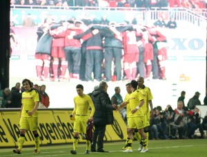 Sadness after the 1-1 in Kaiserslautern