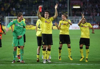 Celebration after the final whistle