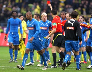 Salihovic sees red after the final whistle