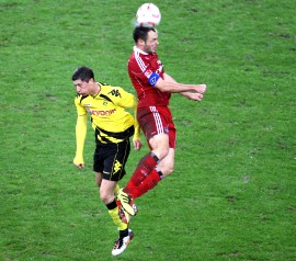 Robert Lewandowski in the match against Hamburg