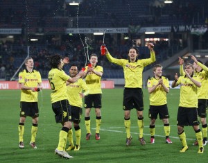 Celebration after the final whistle