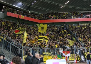 The BVB-Supporters block in Leverkusen