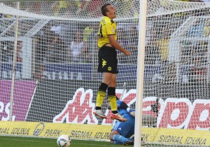 Kevin bejubelt das 2-0 vor der Gästekurve