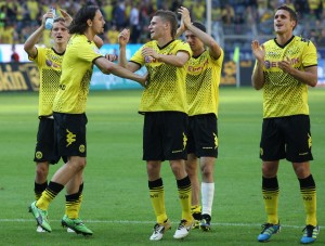 Celebration after the match in front of the Sued