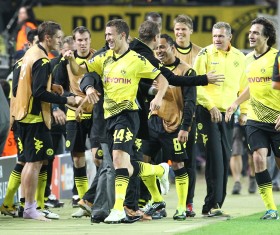 Celebrations after the equaliser