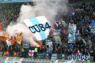 Pyros in the away supporters stands