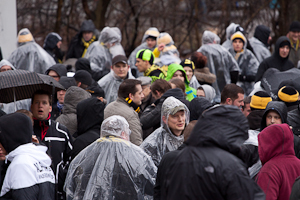 Several BVB supporters stood in the cold