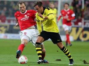 Mario Götze in the first leg in Mainz