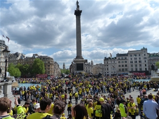 BVB-Fans vor dem Finale in Wembley am Trafalgar Square.