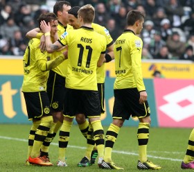 Mario Goetze and Co. celebrate the 0-1