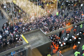 The Ajax supporters in front of the Westfalenstadion