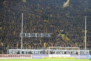 Not the usual picture of the Südtribüne