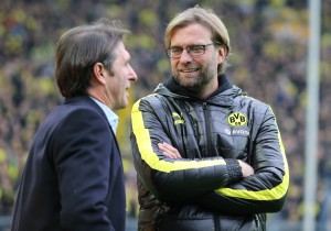 Klopp und Labbadia im Plausch vor dem Spiel