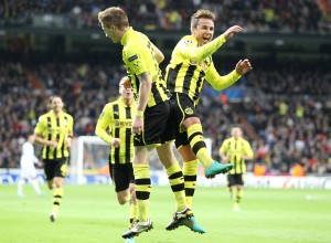 Das waren Zeiten: Reus und Götze bejubeln das 1:0 in der Saison 2012/13 gegen Madrid