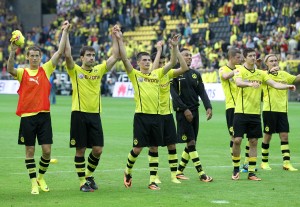 Celebration wave after the match