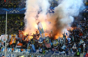 Pyroshow der OM-Ultras