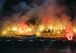 Great pyroshow in the BVB-supporters area