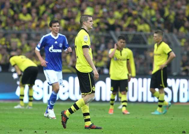 Sven Bender, heutiger Gast in der PK, während des Derby