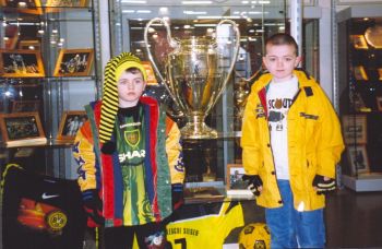 In front of the Champions league cup - a great moment for the boys in 1997
