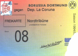 An old ticket against Deportivo La Coruna