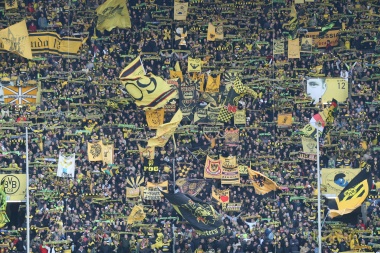Fans on Dortmund's Südtribüne