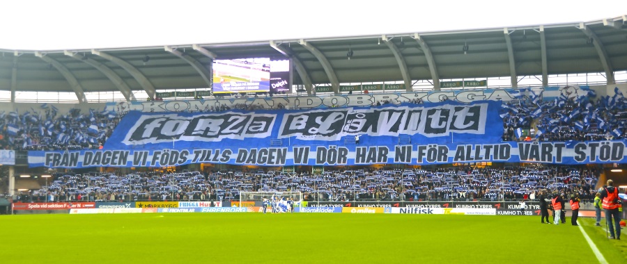 IFK Göteborgs Fans during a game. This is how football culture in Sweden could look like. Picture: FREDRIK AREMYR