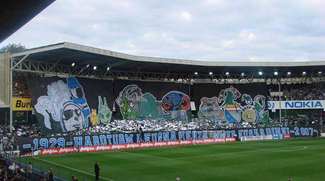 Choreo at the farewell of the Hardturm stadium