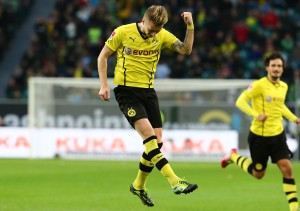 Marco Reus celebrated the 1-0 for Borussia