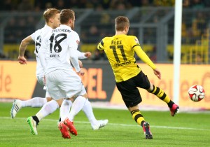 Marco Reus traf kurz nach dem Gegentreffer nur die Unterlatte