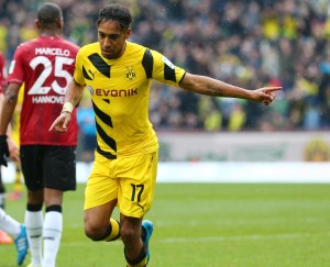 Aubameyang jubelt hier zum ersten Mal