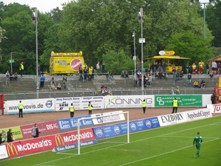 Gästeblock beim Parallelspiel in Münster