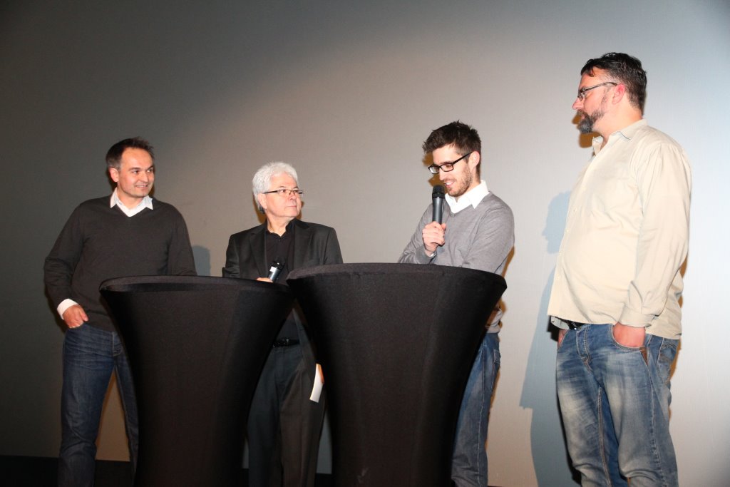 The project leaders: Gregor Schnittker, Moderator Josef Schneck, Jan Hendrik Gruszecki and Marc Quambusch (from left to right)