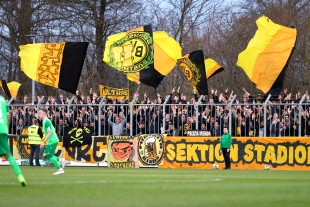 Auch in Rödinghausen war das Stadion in schwarzgelber Hand