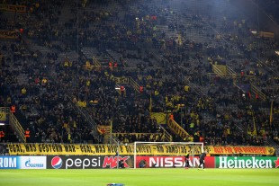 Klare Ansage der Südtribüne vor dem CL-Heimspiel