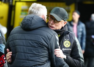 Streich und Stöger vor dem Anpfiff